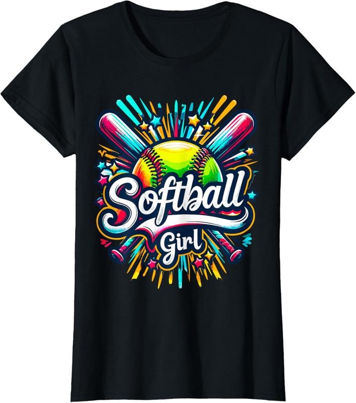 100% Cotton Softball Player Fan Girl Softball Shirt Hoodie Sweatshirt