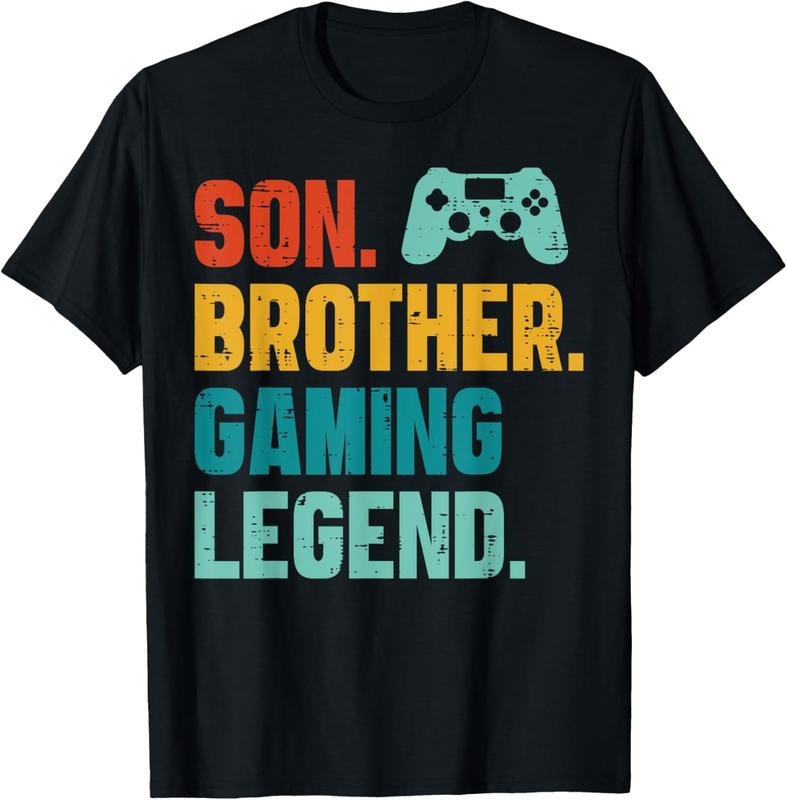 100% Cotton Son Brother Gaming Legend Retro Gamer Boys  Men Youth T-Shirt Hoodie Sweatshirt | PrintMintTees.com