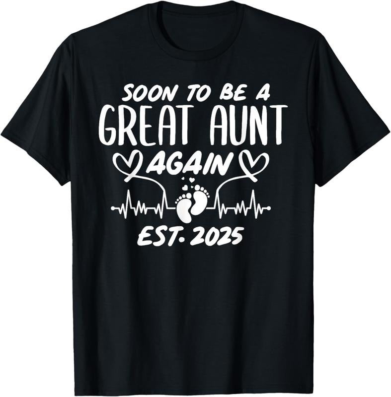 100% Cotton Soon Be Great Aunt Again Est. 2025 Pregnancy Reveal T-Shirts, Hoodie, Sweatshirt
