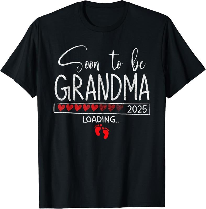 100% Cotton Soon To be Grandma 2025 Grandmother Loading Grandma Est 2025 T-Shirt Hoodie, Sweatshirt | PrintMintTees.com