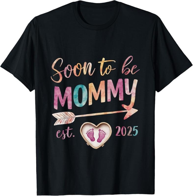 100% Cotton Soon To be Mommy 2025 Mom Est 2025 Loading Promoted to Mommy T-Shirtstyle{n002}4 Shirt Hoodie Sweatshirt