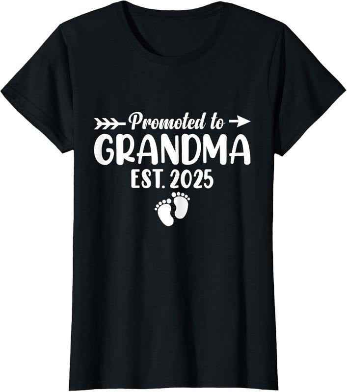 100% Cotton Soon to Be Grandma 2025 Gift Promoted to Grandma Est 2025 T-Shirt Hoodie, Sweatshirt | PrintMintTees.com