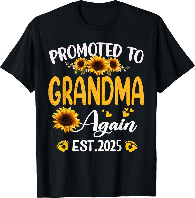 100% Cotton Soon to Be Grandma Again Promoted to Grandma Again Est 2025 T-Shirt Hoodie Sweatshirt | PrintMintTees.com