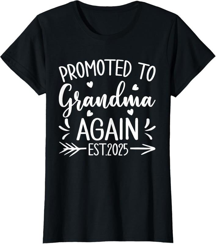 100% Cotton Soon Be Grandma Promoted Grandma Again Est 2025 T-Shirts, Hoodie, Sweatshirt