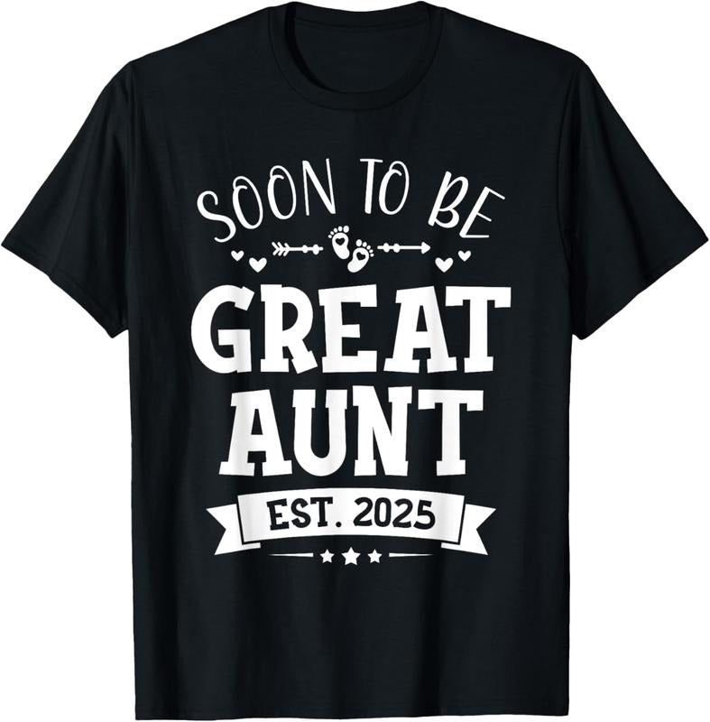 100% Cotton Soon to Be Great Aunt 2025 Promoted to Aunt T-Shirt Hoodie Sweatshirt | PrintMintTees.com