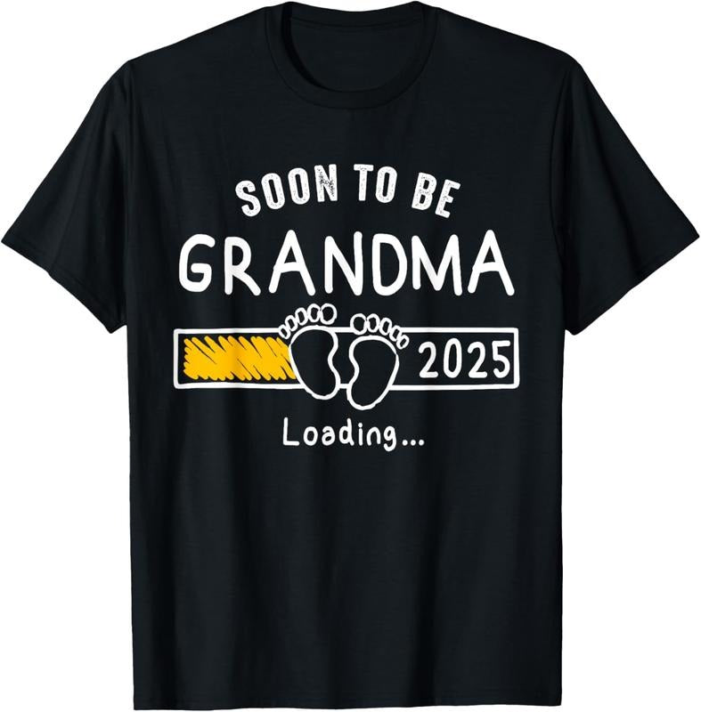 100% Cotton Soon to be Grandma 2025 Loading Promoted to Grandma 2025 T-Shirt Hoodie Sweatshirt | PrintMintTees.com