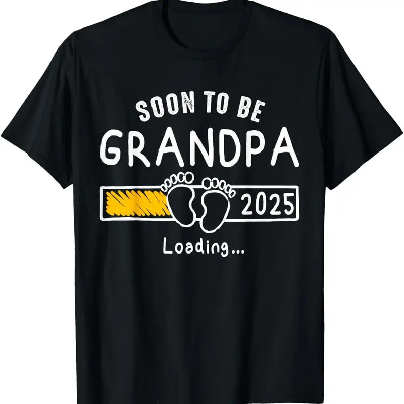 100% Cotton Soon to be Grandpa 2025 Loading Promoted to Grandpa 2025 T-Shirtstyle{n002}2 Shirt Hoodie Sweatshirt