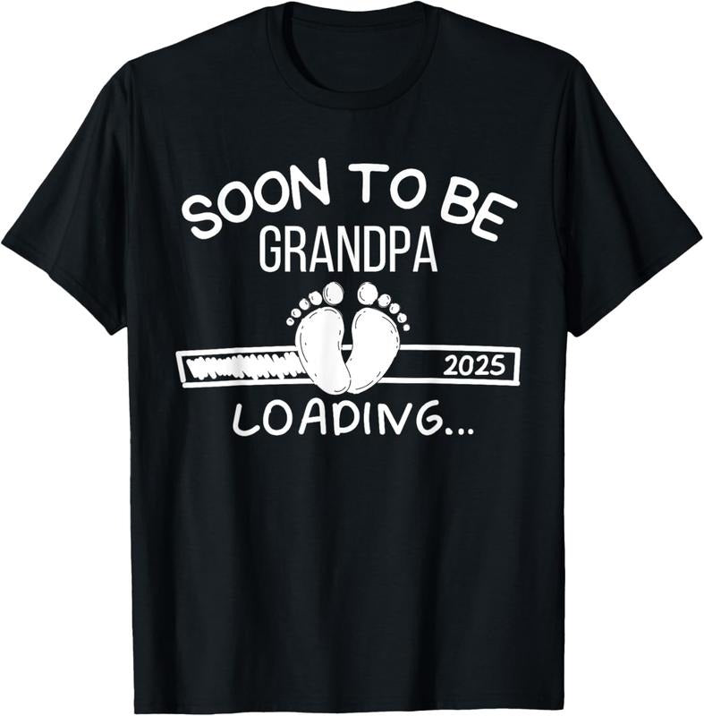 100% Cotton Soon to be Grandpa 2025 Loading Promoted to Grandpa T-Shirt Hoodie, Sweatshirt | PrintMintTees.com