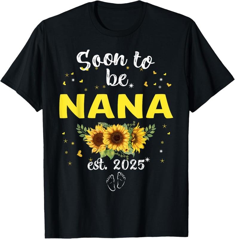 100% Cotton Soon to be Nana 2025 Mother's Day First Time Mom Pregnancy T-Shirt Hoodie Sweatshirt | PrintMintTees.com