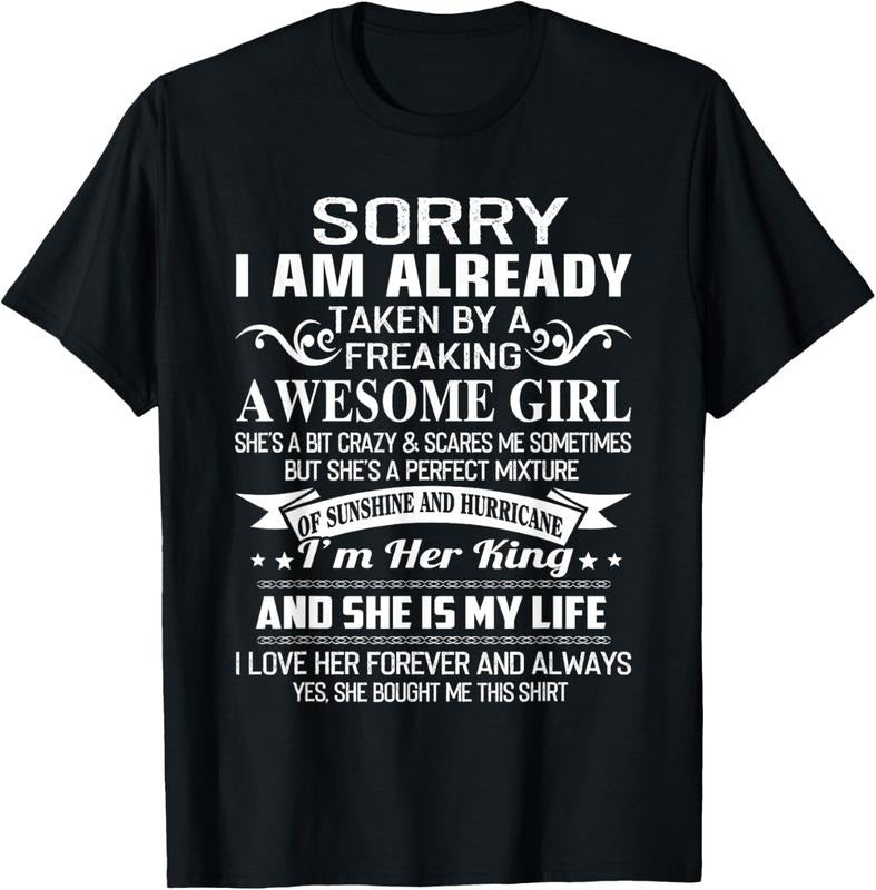 100% Cotton Sorry I Am Already Taken By Freaking Awesome Girl Gifts T-Shirt Hoodie, Sweatshirt | PrintMintTees.com