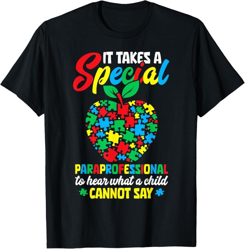 100% Cotton Special Paraprofessional Autism Awareness Teacher T-Shirt Hoodie Sweatshirt | PrintMintTees.com