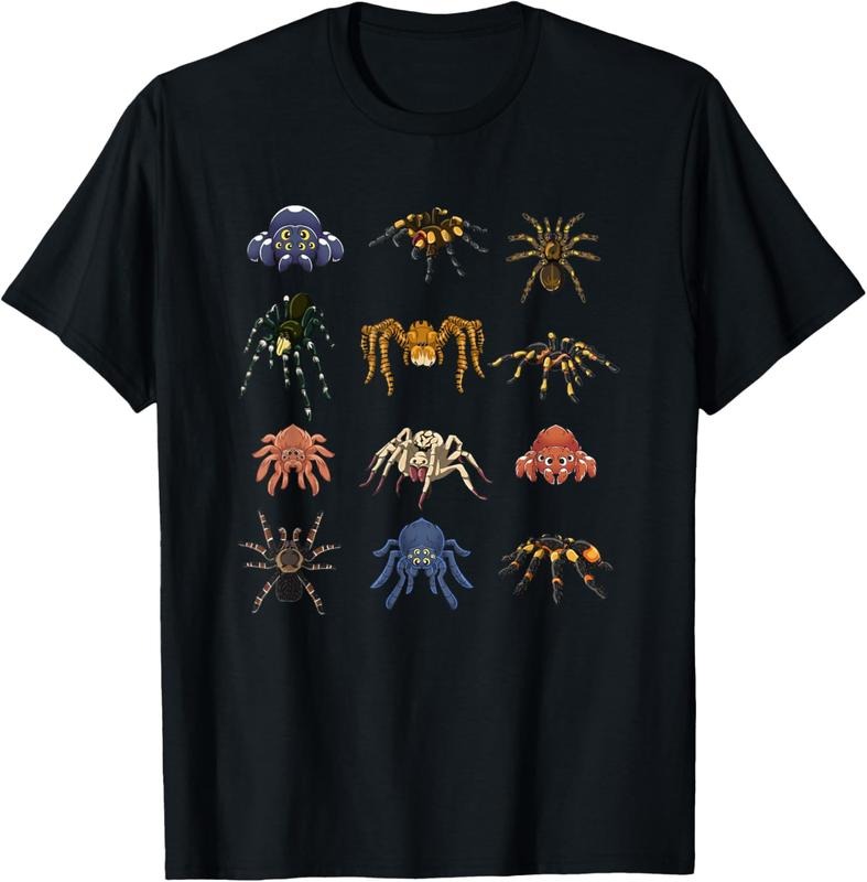 100% Cotton Spider Animal Gifts Black Short Sleeve T-Shirt, Tarantula Arthropod Spider for Arachnid Enthusiasts Hoodie...
