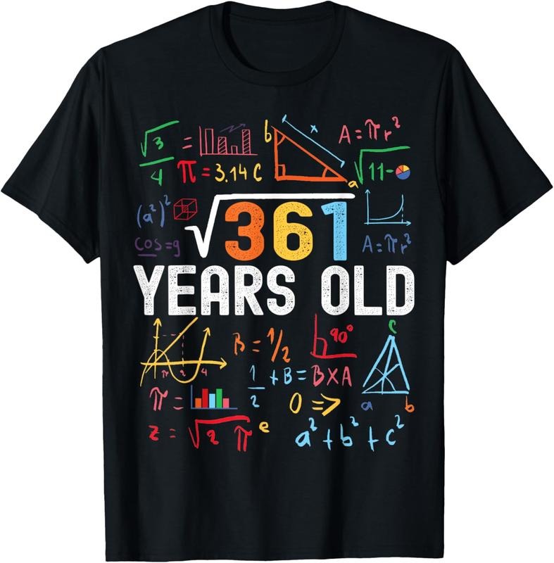100% Cotton Square Root Of 361 19th Birthday 19 Years Old Birthday T-Shirt Hoodie Sweatshirt | PrintMintTees.com