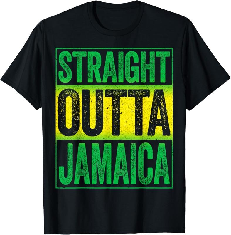 100% Cotton Straight Outta Jamaica T-Shirt Caribbean Party Shirt T-Shirt Hoodie, Sweatshirt | PrintMintTees.com