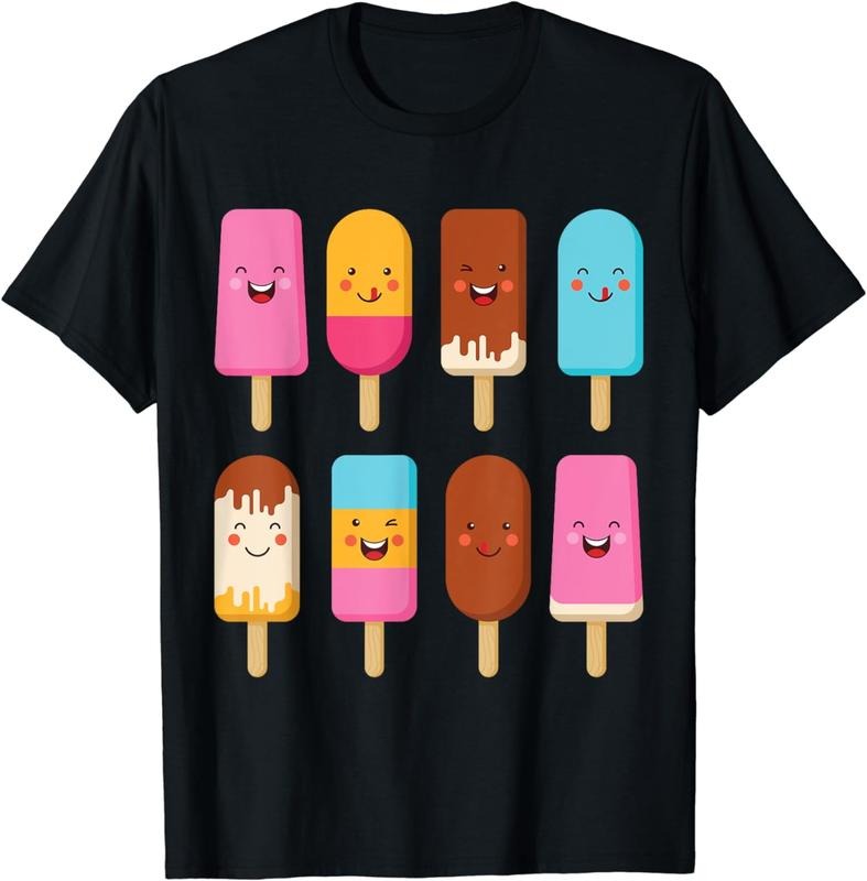 [100% Cotton]Summer Popsicles Creamsicles Ice Cream Bars With Cute Kawaii T-Shirt Hoodie Sweatshirt | PrintMintTees.com