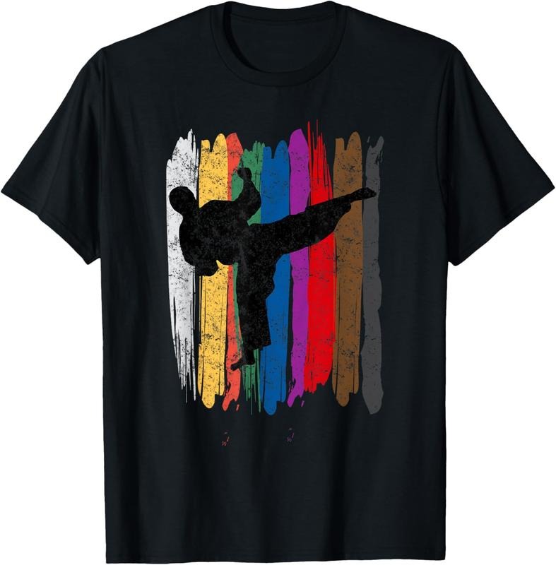 100% Cotton Taekwondo Belts Silhouette Distressed Martial Arts Gift T-Shirt Hoodie, Sweatshirt | PrintMintTees.com