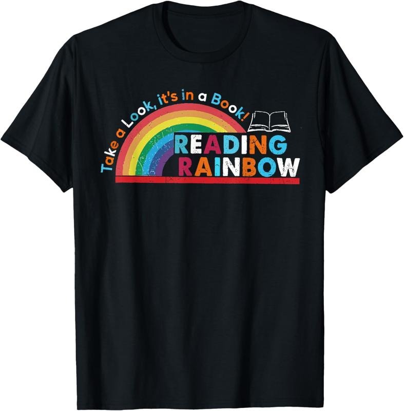 100% Cotton Take A Look A Book Vintage Reading Librarian rainbow T-Shirt Hoodie Sweatshirt | PrintMintTees.com