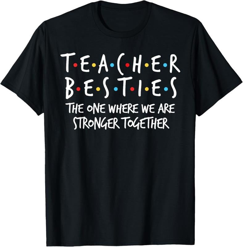 100% Cotton Teacher Besties We Are Stronger Together - Teacher Strong T-Shirt Hoodie Sweatshirt | PrintMintTees.com