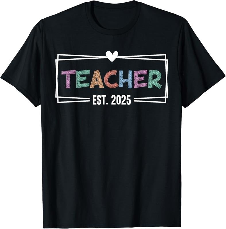 100% Cotton Teacher Est 2025 Promoted To School Teacher 2025 T-Shirt Hoodie, Sweatshirt | PrintMintTees.com