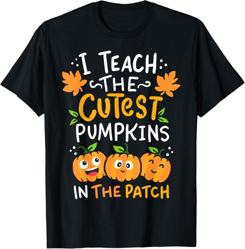 100% Cotton Teacher Halloween Pre-K Teacher Kindergarten Cutest Pumpkins T-Shirt Hoodie Sweatshirt | PrintMintTees.com