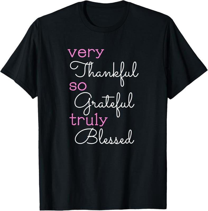 100% Cotton Thankful Grateful Blessed Positivity Motivational Christian T-Shirt Hoodie Sweatshirt | PrintMintTees.com