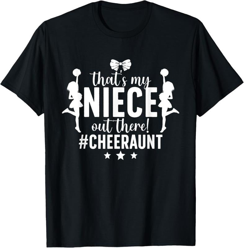 100% Cotton That's My Niece Cheer Aunt Cheerleading Auntie T-Shirt Hoodie Sweatshirt | PrintMintTees.com