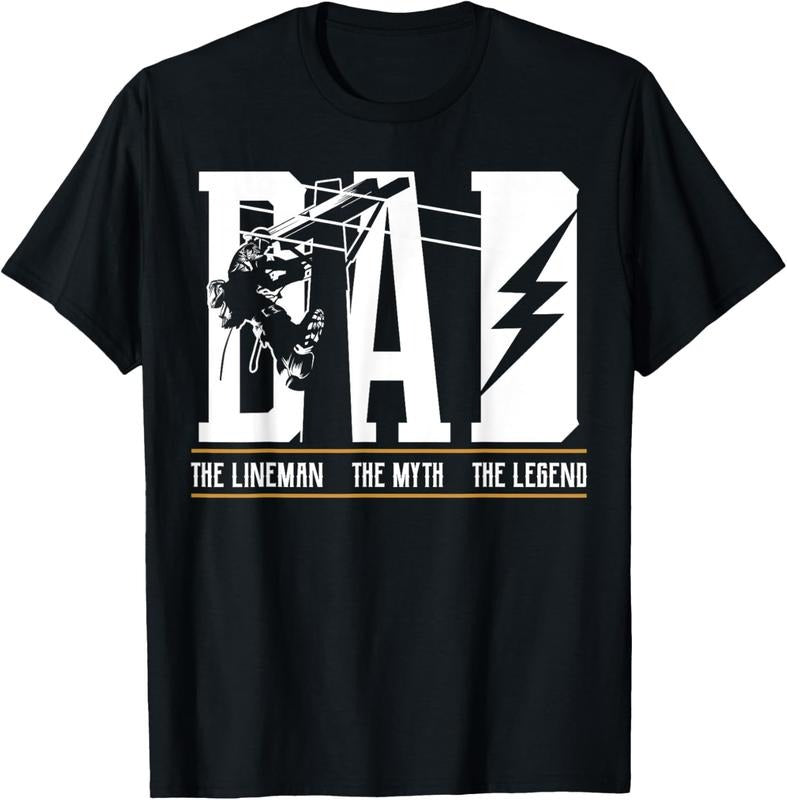 100% Cotton The Myth The Legend Dad The Lineman, Fun Gift Tee 4 Fathers T-Shirt Hoodie Sweatshirt | PrintMintTees.com