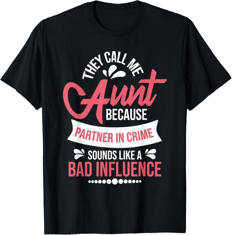 100% Cotton They Call Me Aunt - Partner In Crime Auntie New Niece Nephew T-Shirt Hoodie, Sweatshirt | PrintMintTees.com