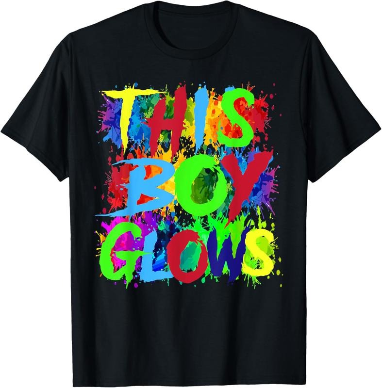 100% Cotton This Boy Glows Cute Boys Man Son Party team T-Shirt Hoodie Sweatshirt | PrintMintTees.com
