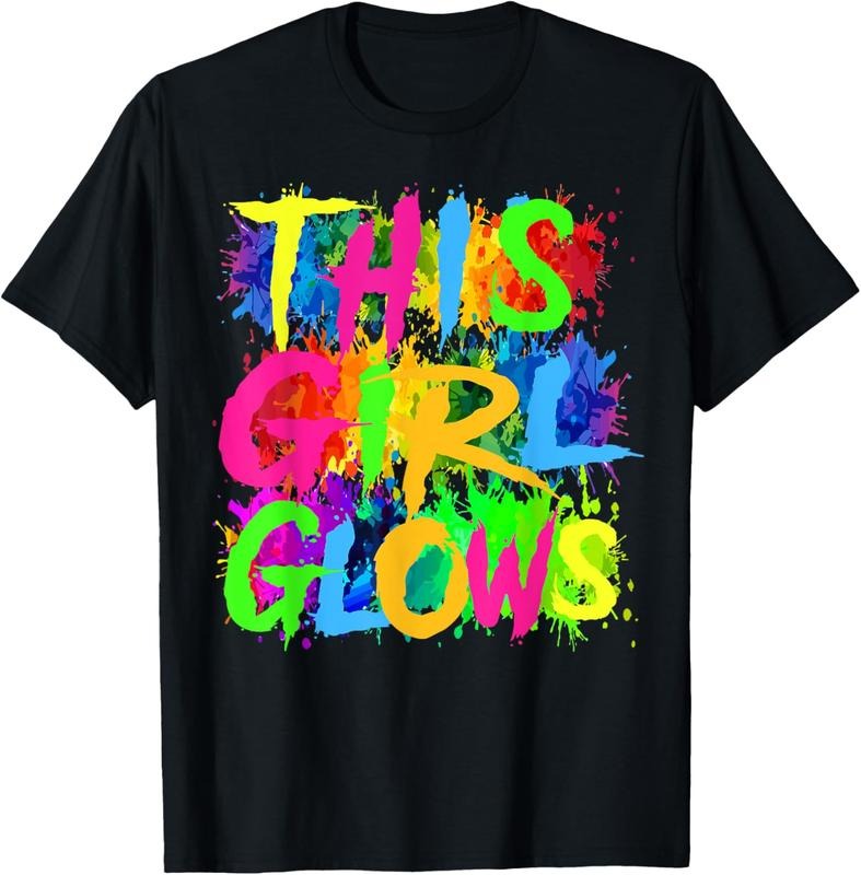 100% Cotton This Girl Glows Cute Women Girls Tie Dye Party Funny Team T-Shirt Hoodie, Sweatshirt | PrintMintTees.com