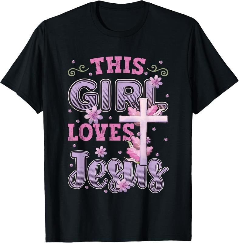 100% Cotton This Girl Loves Jesus Cute Christian Girl Jesus T-Shirt Hoodie, Sweatshirt | PrintMintTees.com