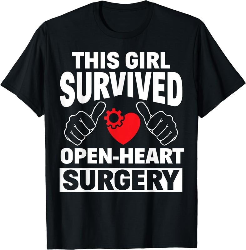 [100% Cotton]This Girl Survived Open Heart Surgery Get Well Women Gift T-Shirt Hoodie Sweatshirt | PrintMintTees.com