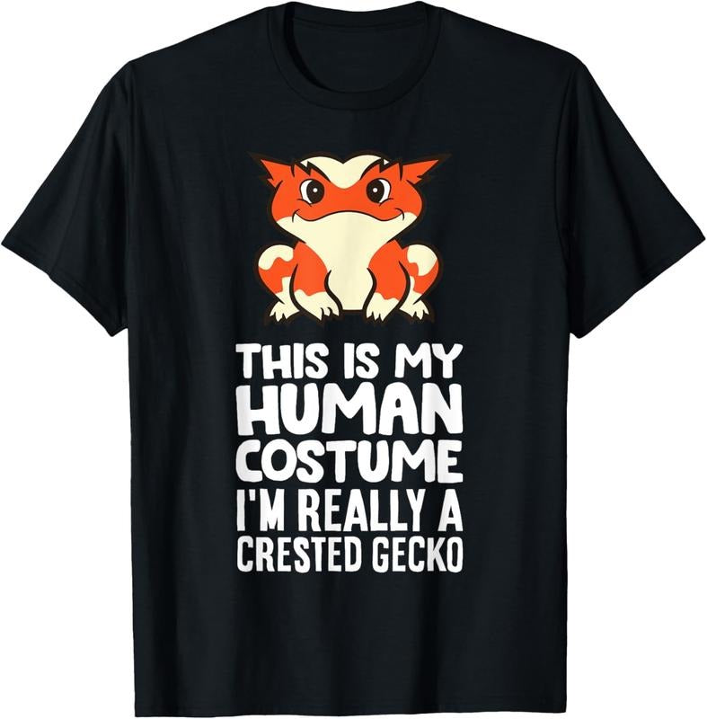 100% Cotton This Is My Human Costume I'M Really Crested Gecko T-Shirts, Hoodie, Sweatshirt
