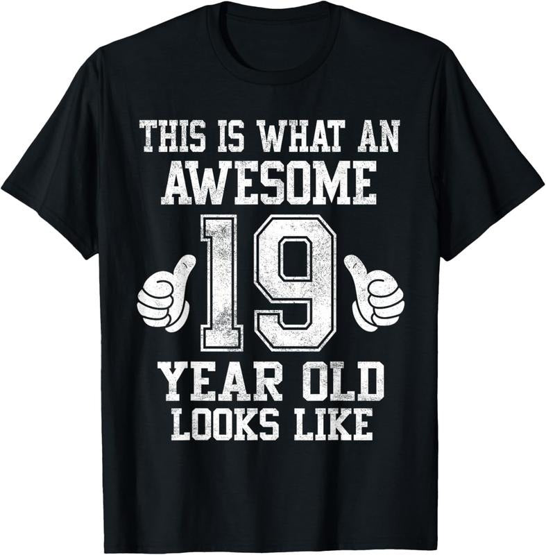 100% Cotton This Is What an Awesome 19 Year Old Looks Like 19th Birthday T-Shirt Hoodie, Sweatshirt | PrintMintTees.com