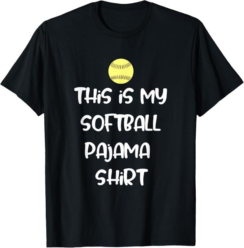 100% Cotton This is My Softball Pajama Shirt for Players Teen Girl T-Shirt Hoodie, Sweatshirt | PrintMintTees.com