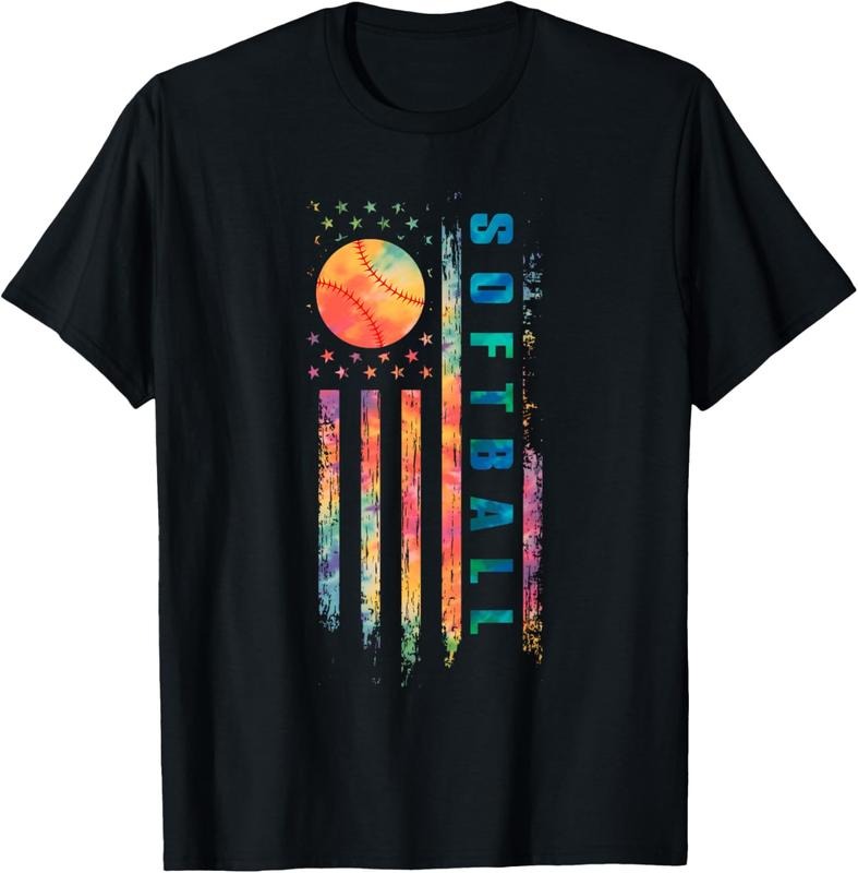 100% Cotton Tie Dye Softball Teen Softball Player USA Flag T-Shirts, Hoodie, Sweatshirt