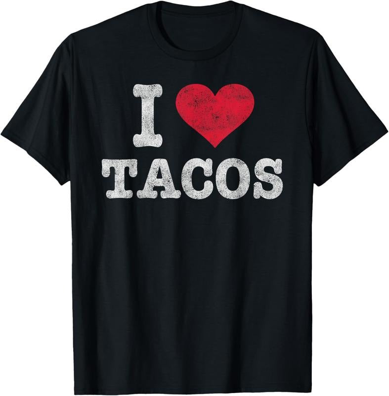 100% Cotton Trendy Vintage I Love Tacos Gift T-Shirt Hoodie, Sweatshirt | PrintMintTees.com
