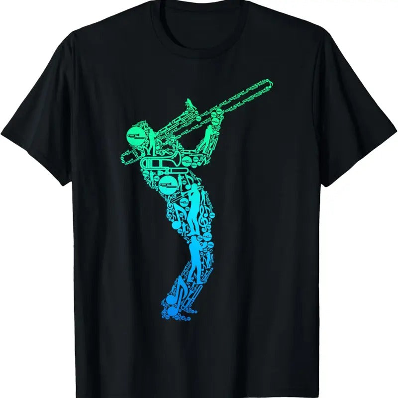 100% Cotton Trombone Trombonist Jazz Musician Men Boys T-Shirt Hoodie, Sweatshirt | PrintMintTees.com