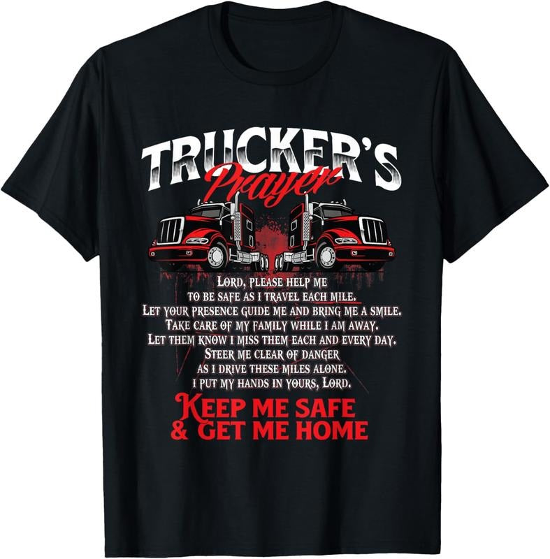 100% Cotton Truckers Prayer - Semi Truck Driver Trucking Big Rig Driving T-Shirt Hoodie, Sweatshirt | PrintMintTees.com
