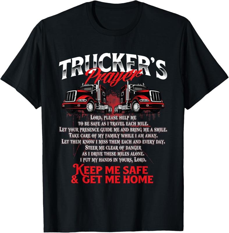 100% Cotton Truckers Prayer - Semi Truck Driver Trucking Big Rig Driving T-Shirt Hoodie, Sweatshirt | PrintMintTees.com