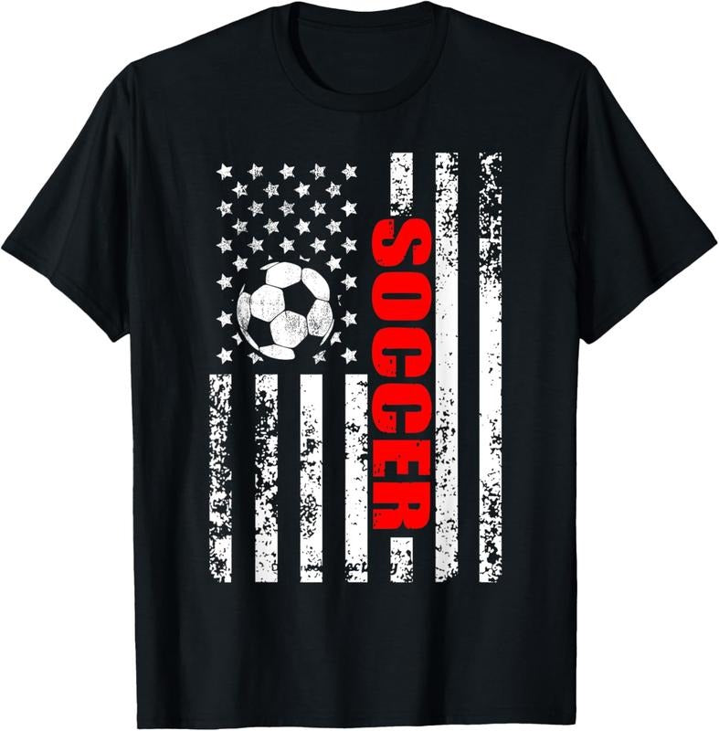 100% Cotton US American Flag Soccer Patriotic Soccer T-Shirt Hoodie, Sweatshirt | PrintMintTees.com