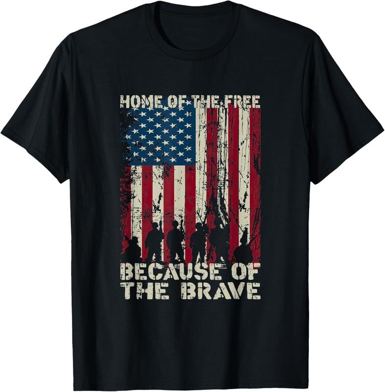 100% Cotton US Flag Home Free Because Brave Shirt Hoodie Sweatshirt
