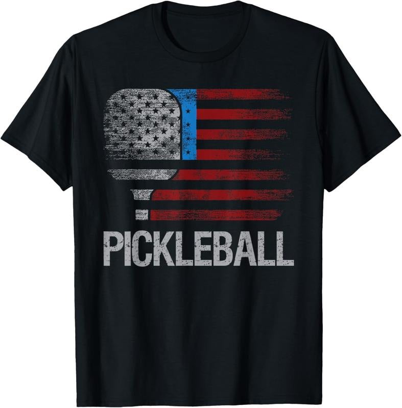 100% Cotton US Flag Pickleball Player Paddleball Lover T-Shirts, Hoodie, Sweatshirt