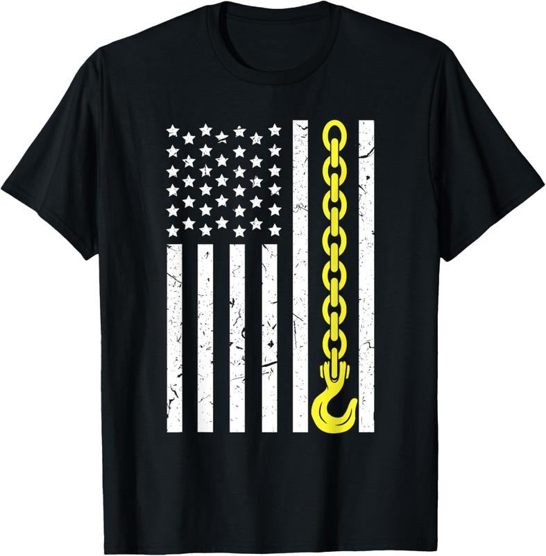 100% Cotton USA Yellow Thin Line Hook Tow Truck American Driver For Men T-Shirt Hoodie, Sweatshirt | PrintMintTees.com