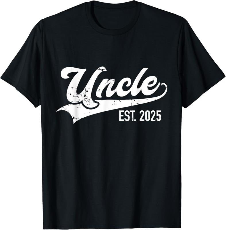 100% Cotton Uncle est. 2025 for pregnancy announcement T-Shirt Hoodie Sweatshirt | PrintMintTees.com