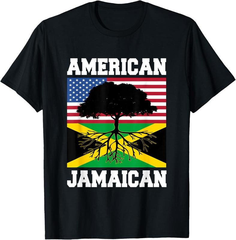 100% Cotton Usa Jamaica Flag Jamaican Roots American Born America T-Shirt Hoodie Sweatshirt | PrintMintTees.com