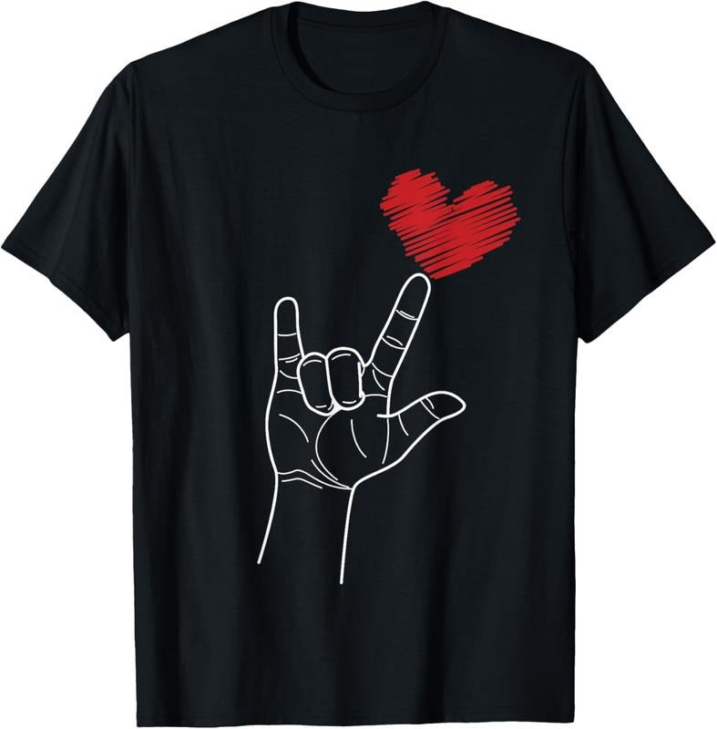 100% Cotton I Love You Hand Sign ASL Heart T-Shirts, Hoodie, Sweatshirt