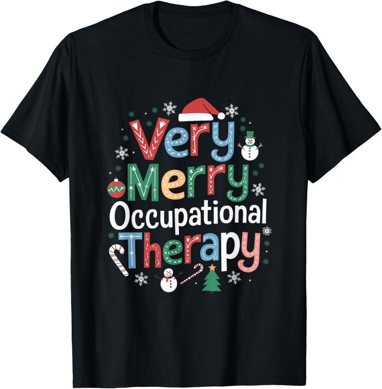100% Cotton Very Merry Occupational Therapy Funny OT Squad Christmas T-Shirt Hoodie, Sweatshirt | PrintMintTees.com