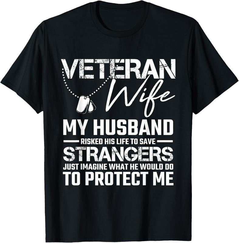 100% Cotton Veteran Wife Army Husband Soldier Saying Cool Military Gift T-Shirt Hoodie Sweatshirt | PrintMintTees.com