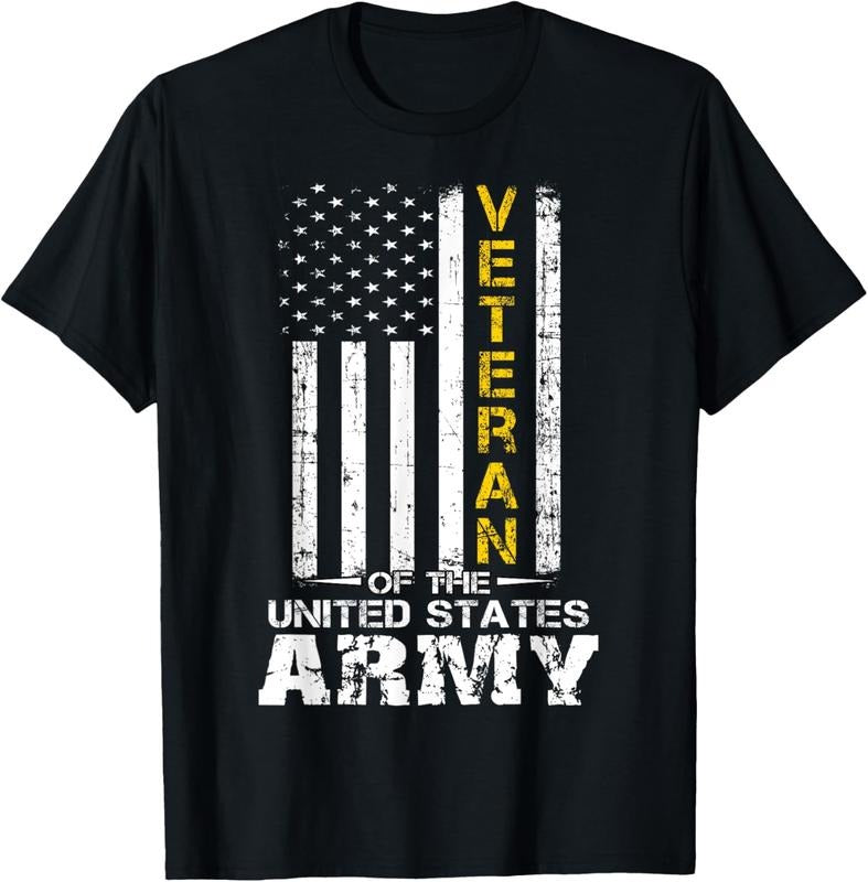 100% Cotton Veteran of United States US Army veteran Gold T-Shirt Hoodie Sweatshirt | PrintMintTees.com
